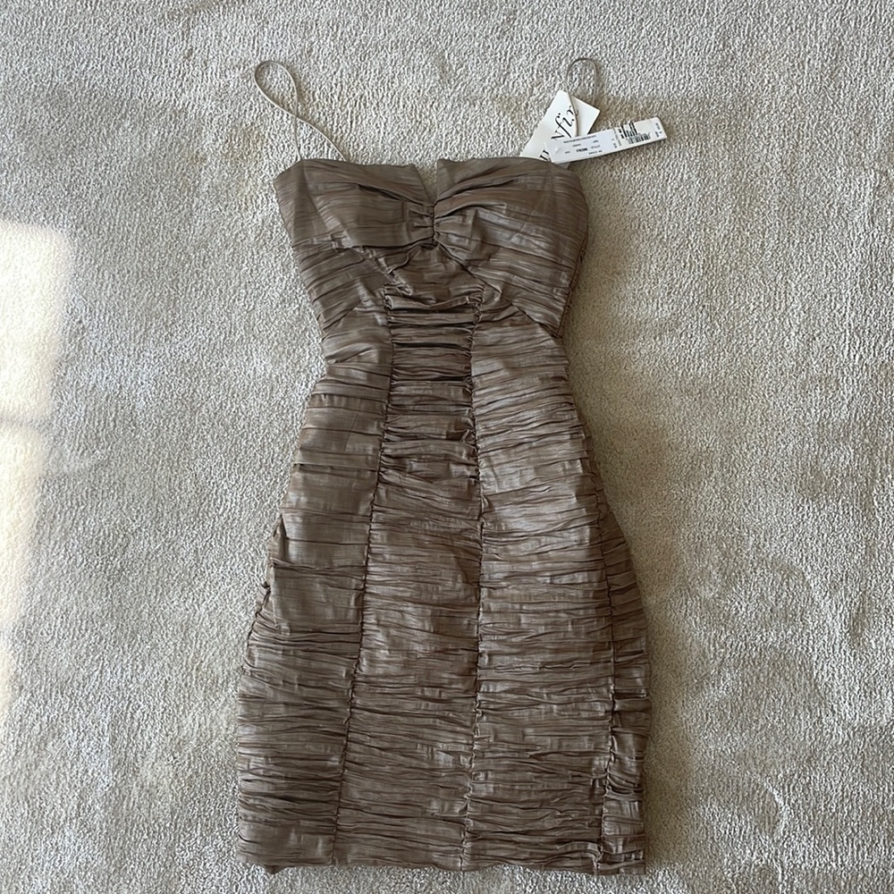 Shimmery nude bodycon dress, never worn before, Nicole Miller, Saks Fifth Ave